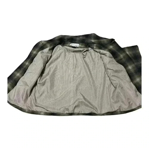 Elliott Lauren Women's Size 4 Plaid 100% Wool Flare Sleeve Crop Pea Coat Jacket - Picture 8 of 8